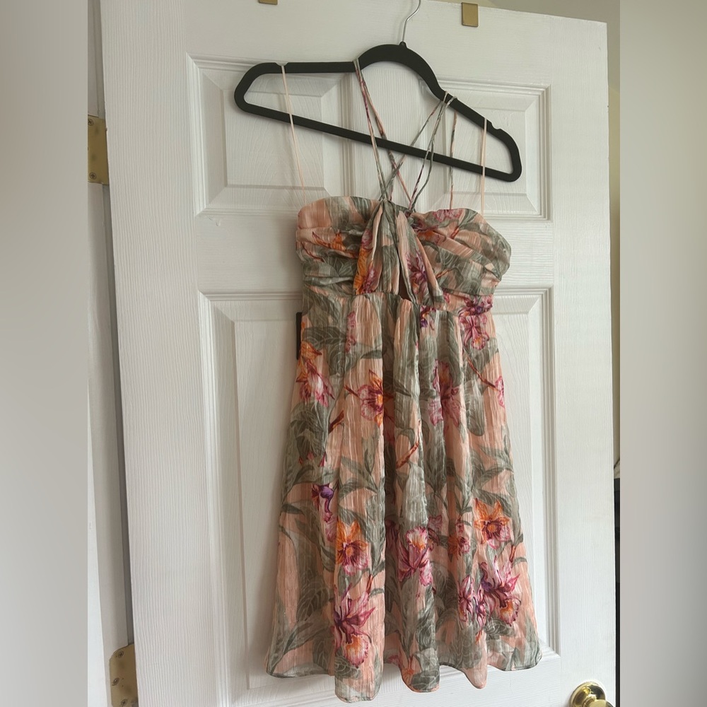 Express - Floral Printed Halter Dress